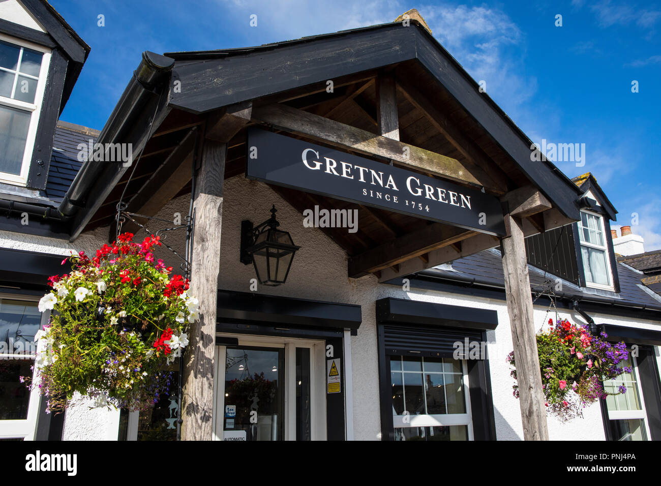 Gretna Green, Scotland August 24th 2018 A sign at the historic