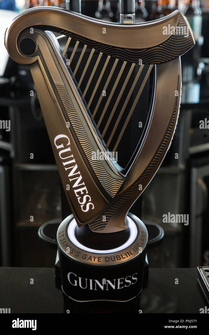 Dublin, Ireland - August 13th 2018: A Guinness harp pump in the St. James's  Gate Brewery in the city of Dublin, Ireland Stock Photo - Alamy