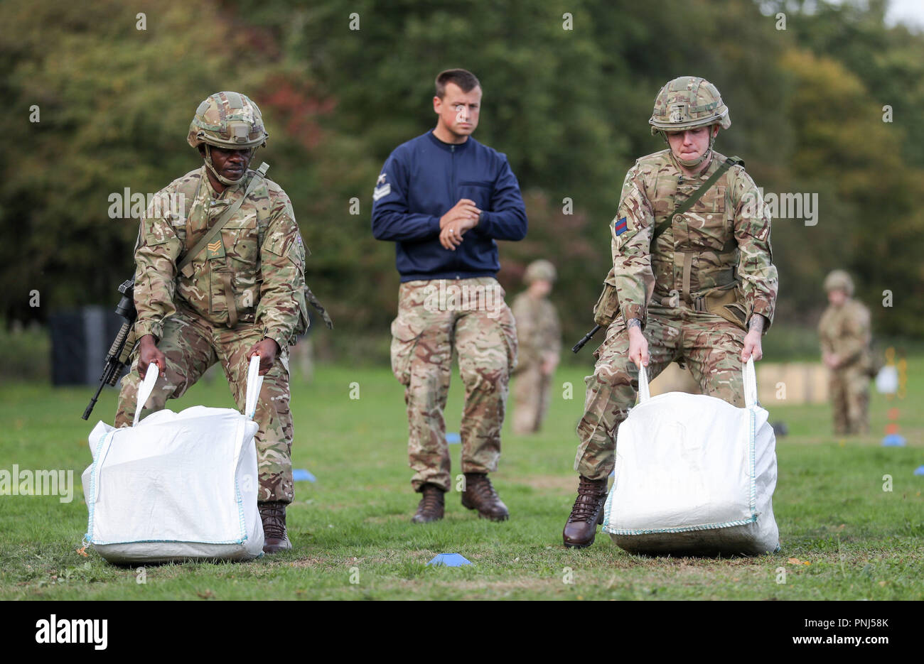 Soldiers Demonstrate The Casualty Drag Stage In The British Armys New