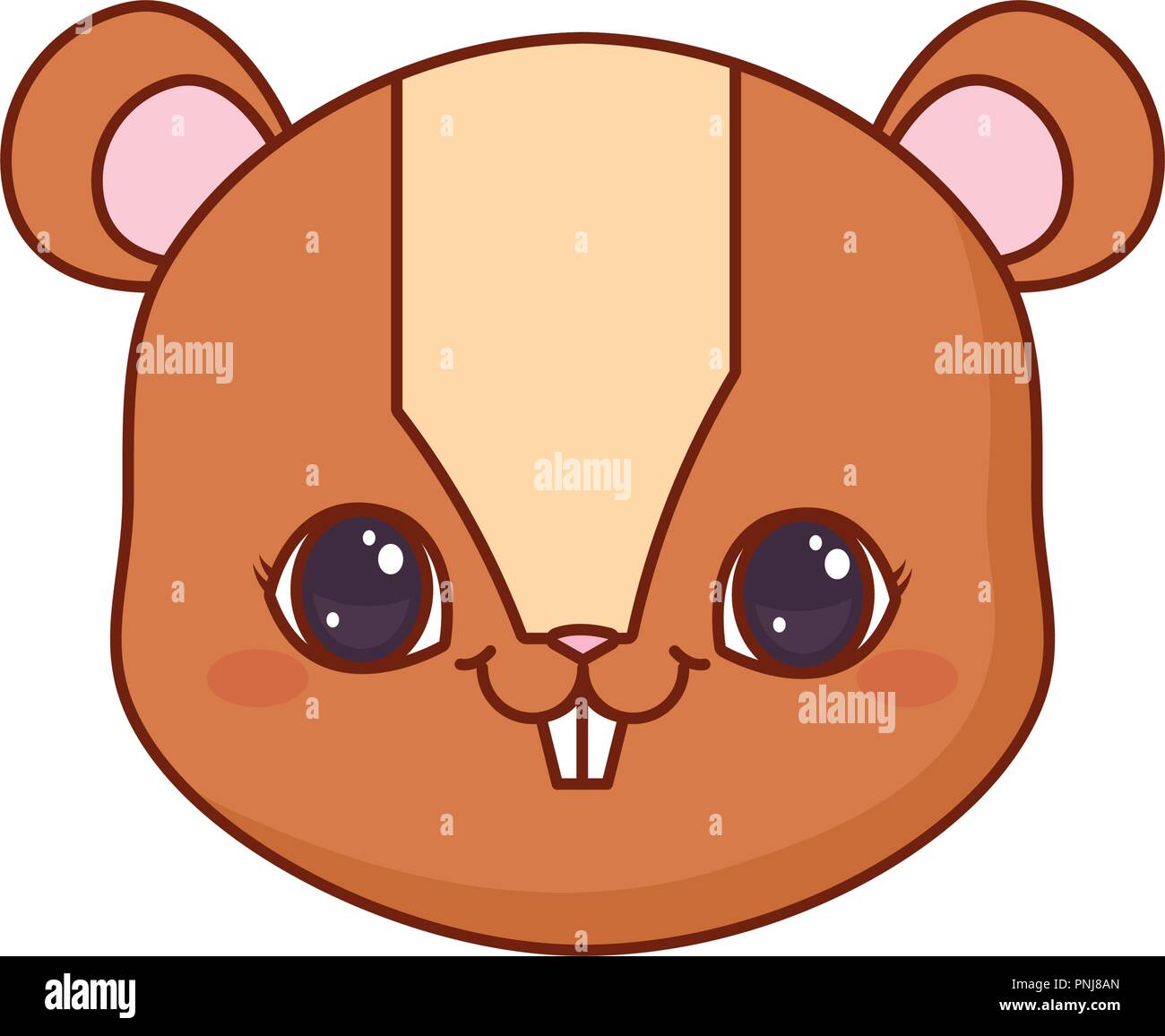 cute face squirrel cartoon animal vector illustration Stock Vector