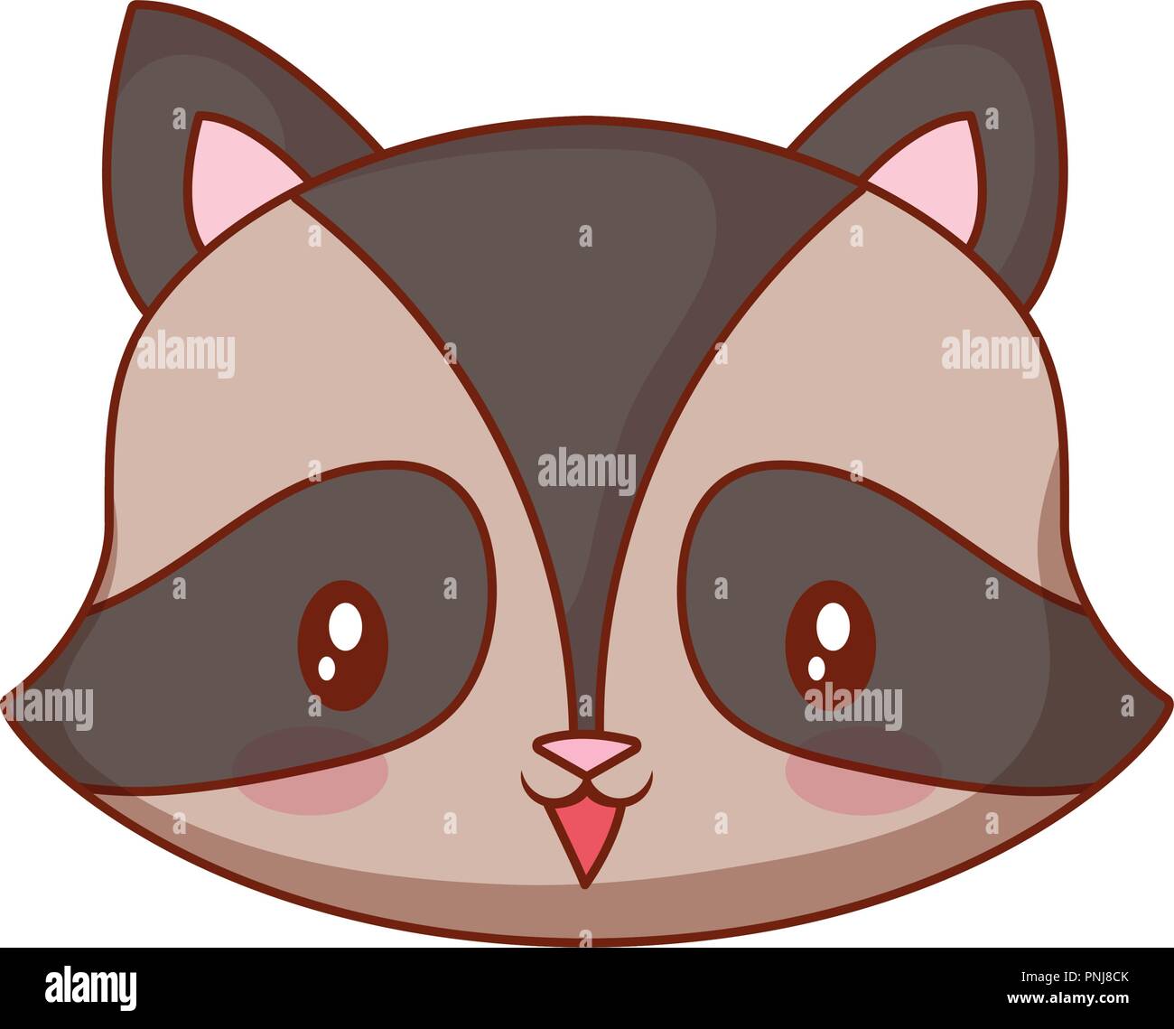 Cute Face Raccoon Cartoon Animal Vector Illustration Stock Vector Image Art Alamy