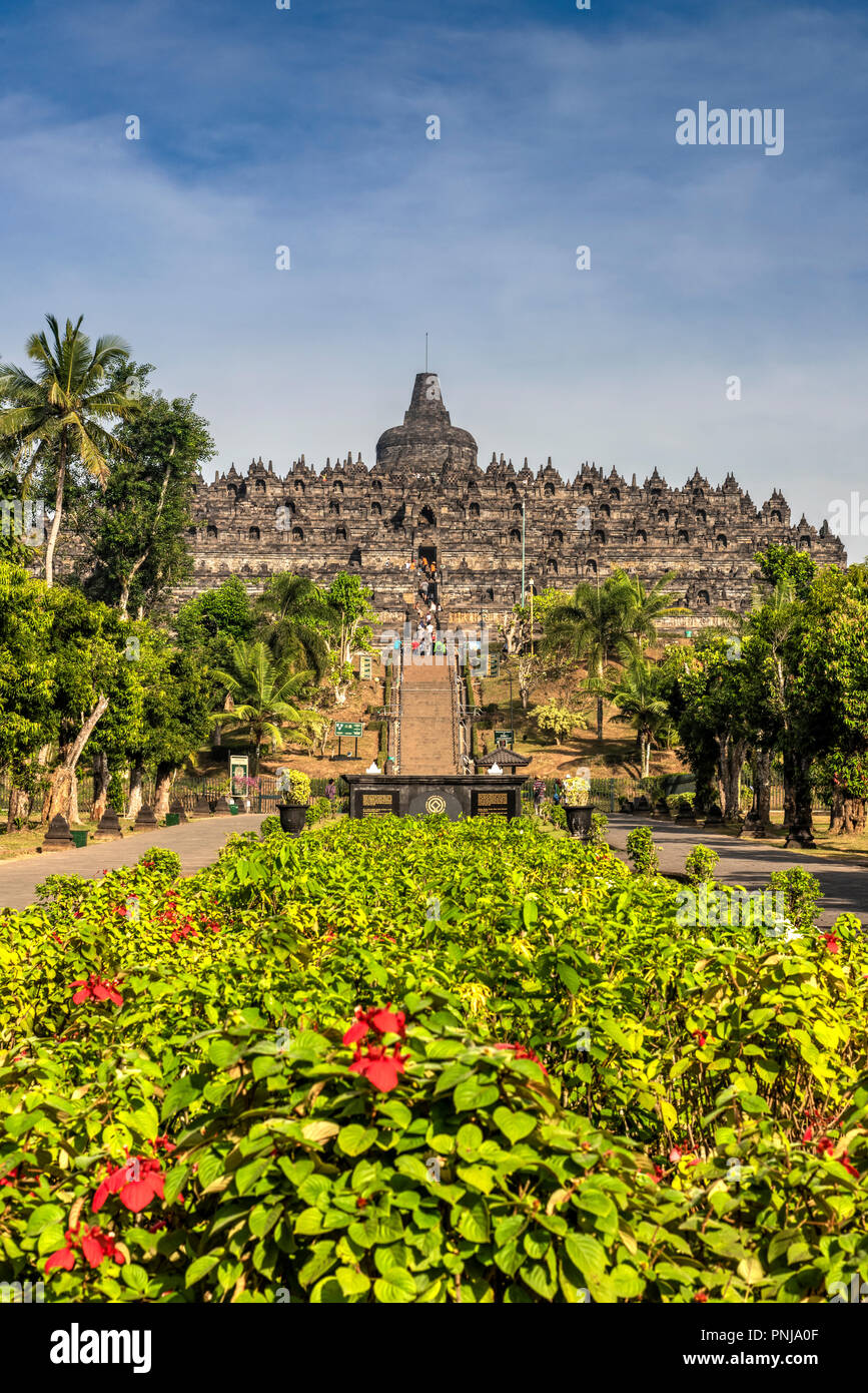 Candi Borobudur buddhist temple, Muntilan, Java, Indonesia Stock Photo