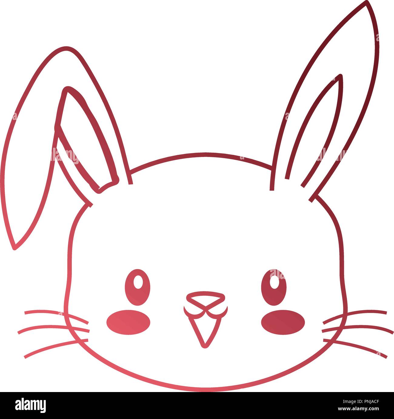 cute face rabbit cartoon animal vector illustration neon Stock Vector ...