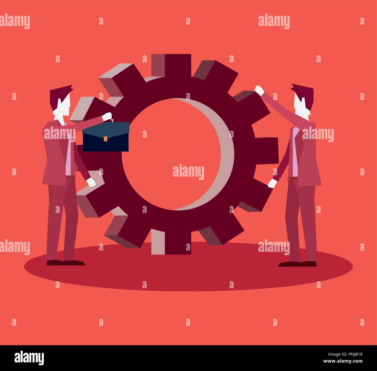 businessmen teamwork cooperation solution group vector illustration ...