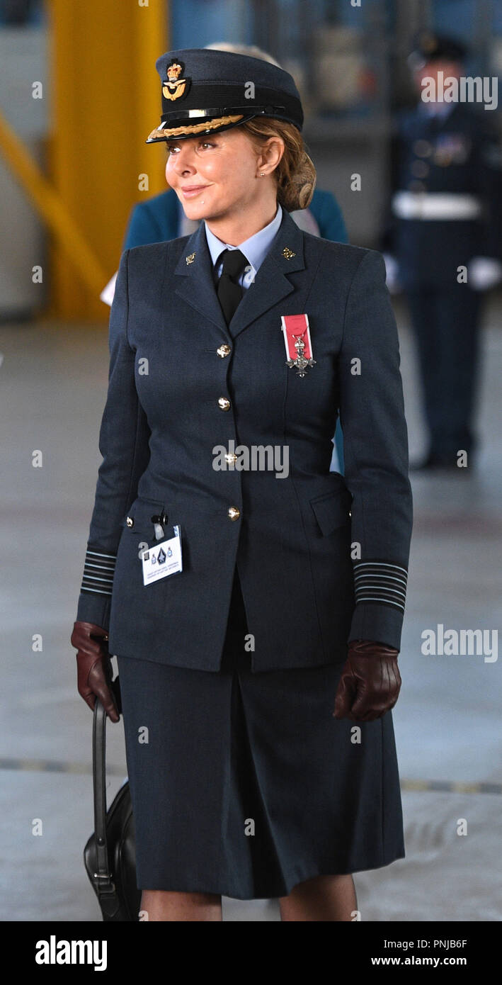 Carol Vordenman attends the the consecration parade for 617 Squadron's new standard at RAF Marham in Norfolk. Stock Photo