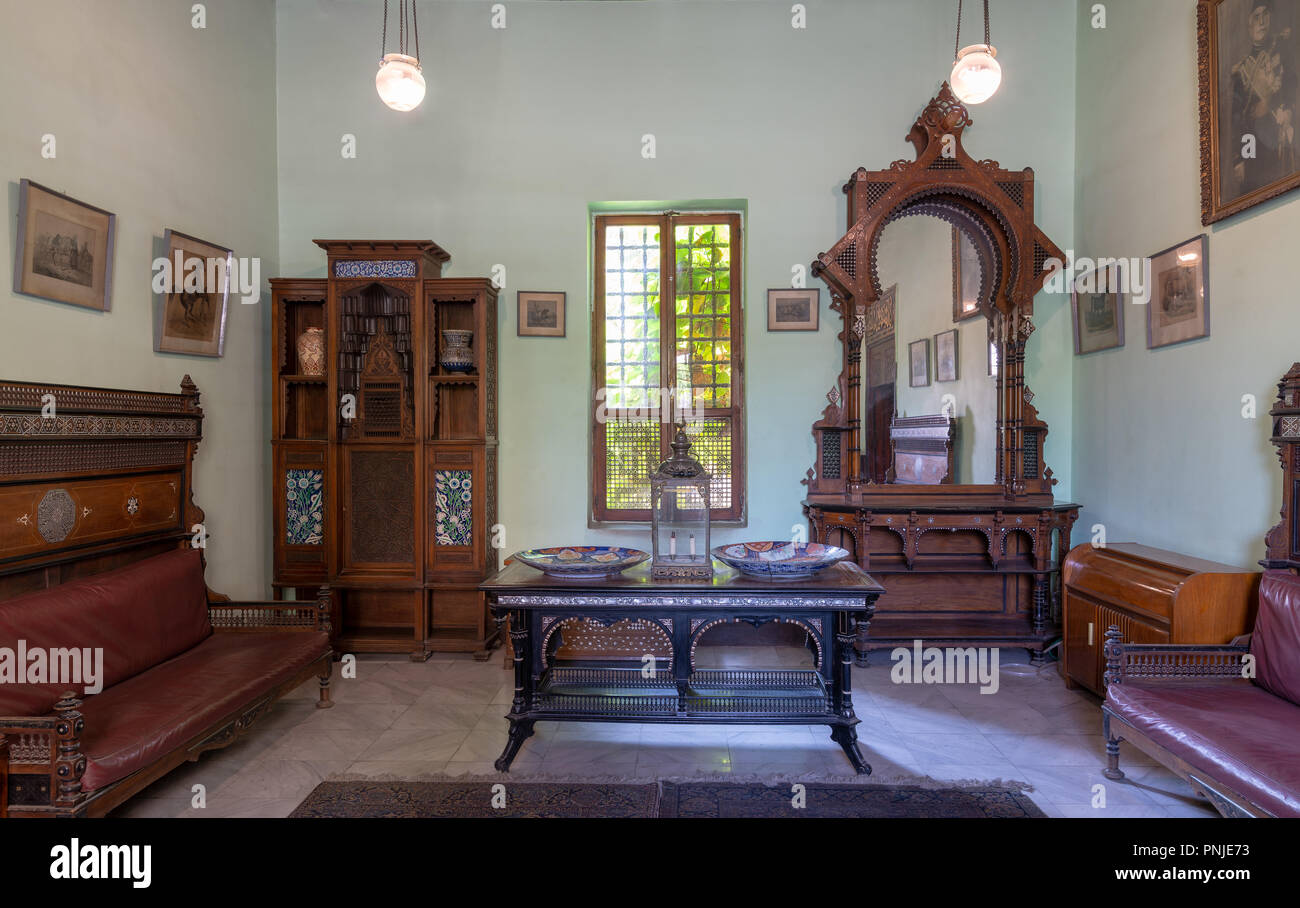 Historical Manial Palace of Prince Mohammed Ali. Ceremonies Room with