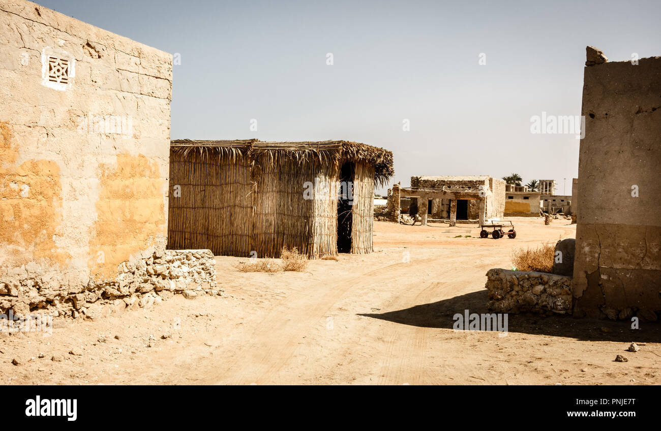 Ghost town of Al Jazirat Al Hamra in Ras Al Khaimah, UAE Stock Photo