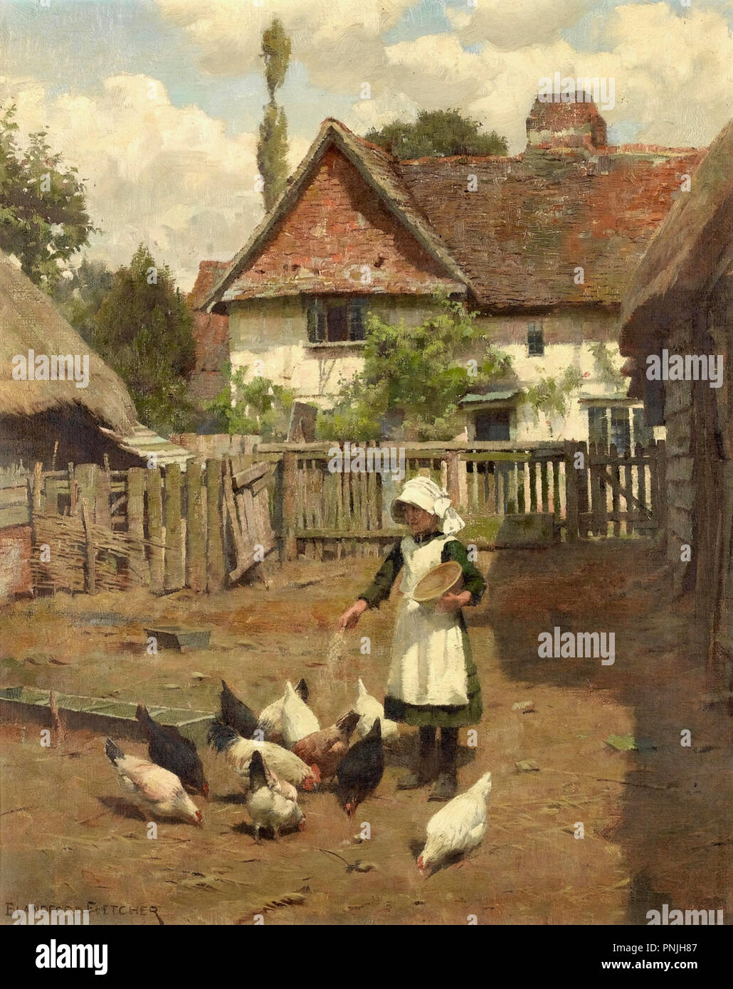 Fletcher William Teulon Blandford Feeding Time Stock Photo Alamy