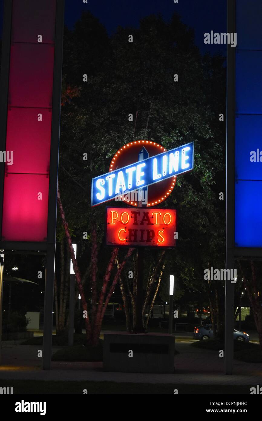 Antique Neon signs along those Kennedy Greenway in downtown Boston