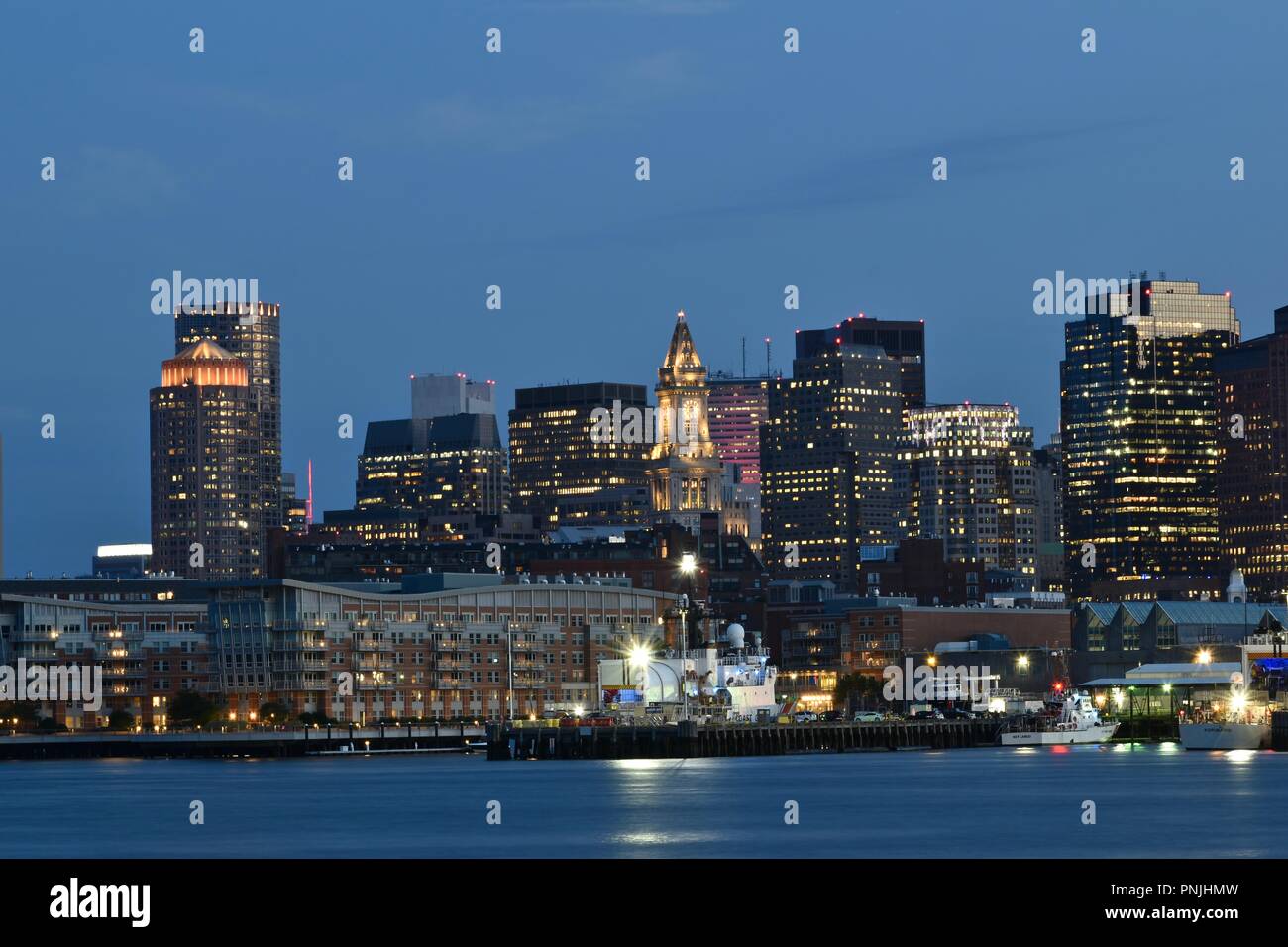 The iconic downtown and North End Boston skyline as seen from ...