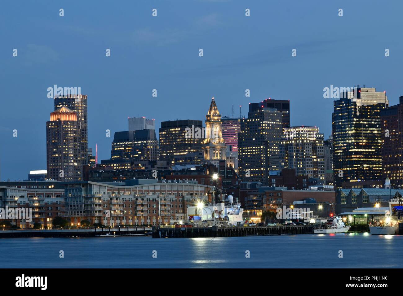 The iconic downtown and North End Boston skyline as seen from ...