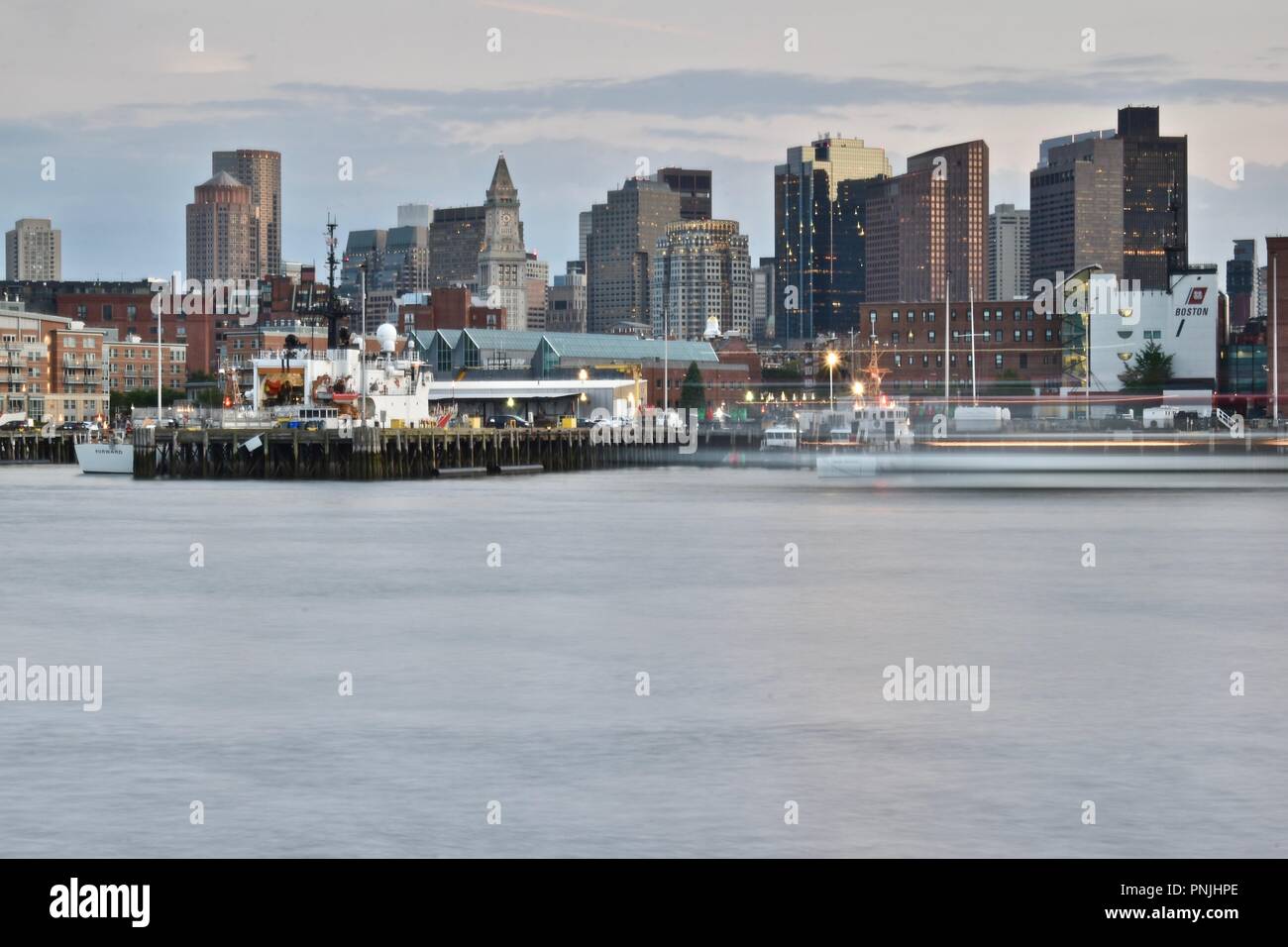 The iconic downtown and North End Boston skyline as seen from ...