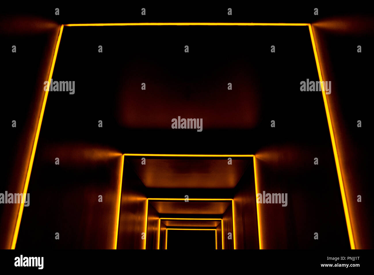 A walkway illuminated with neon lights Stock Photo - Alamy