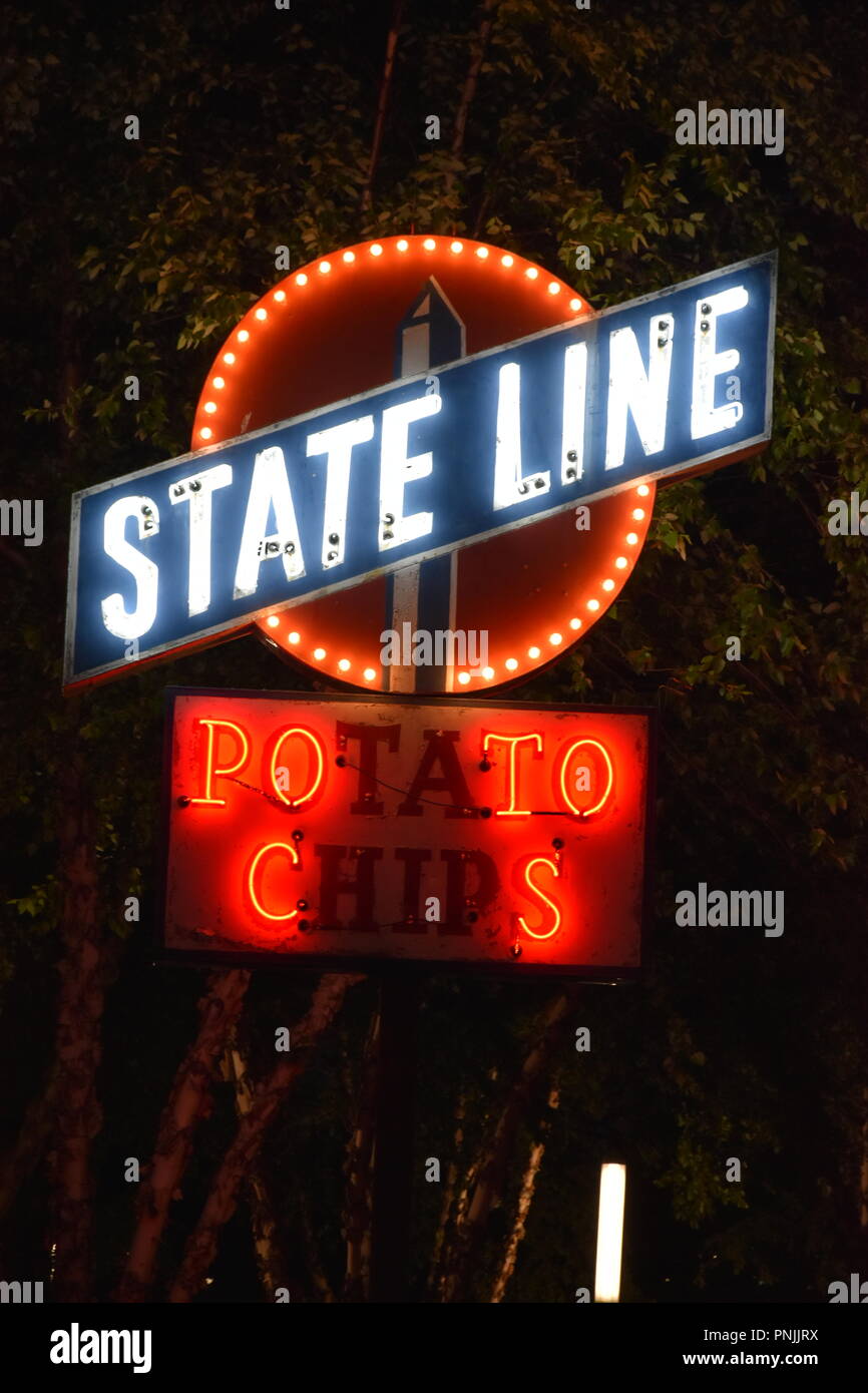 Antique Neon signs along those Kennedy Greenway in downtown Boston