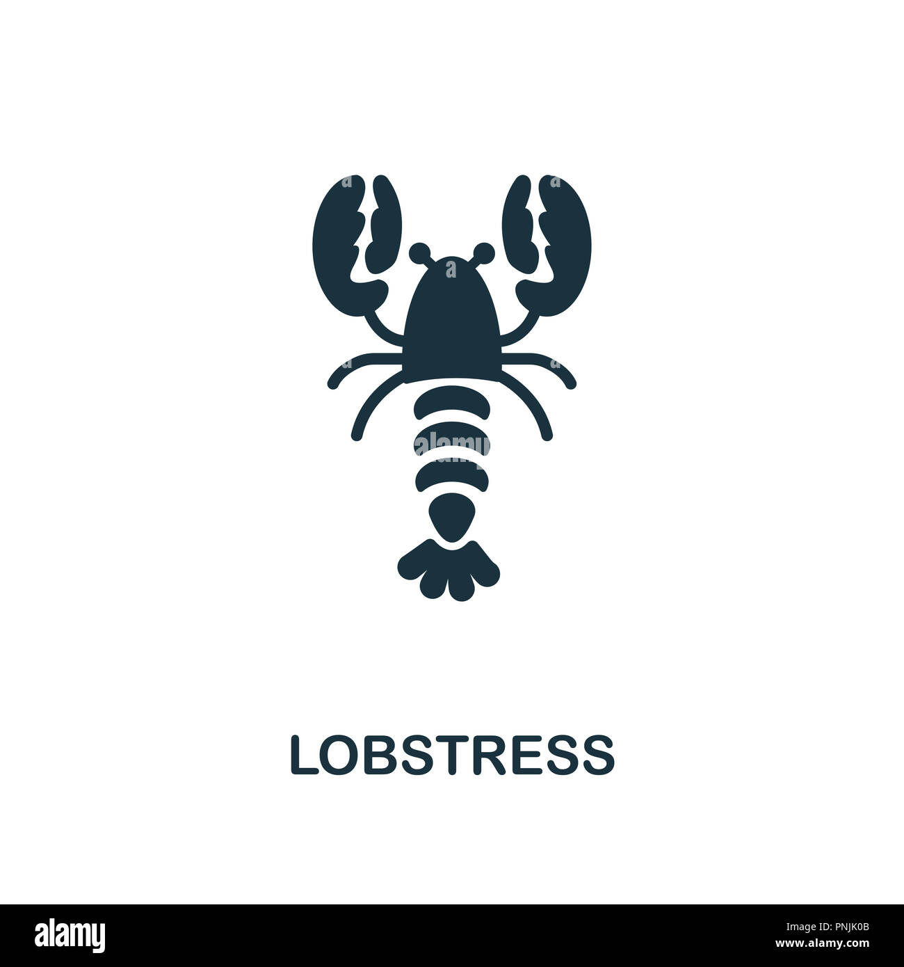 Lobster icon. Monochrome style design. UI. Pixel perfect simple pictogram lobster icon. Web design, apps, software, print usage. Stock Photo