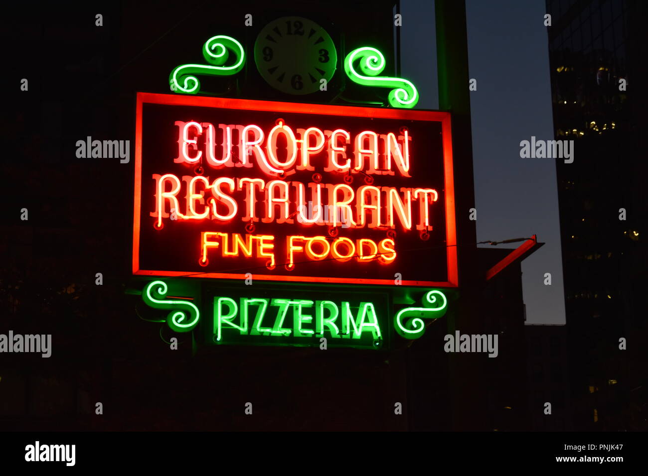 Antique Neon signs along those Kennedy Greenway in downtown Boston