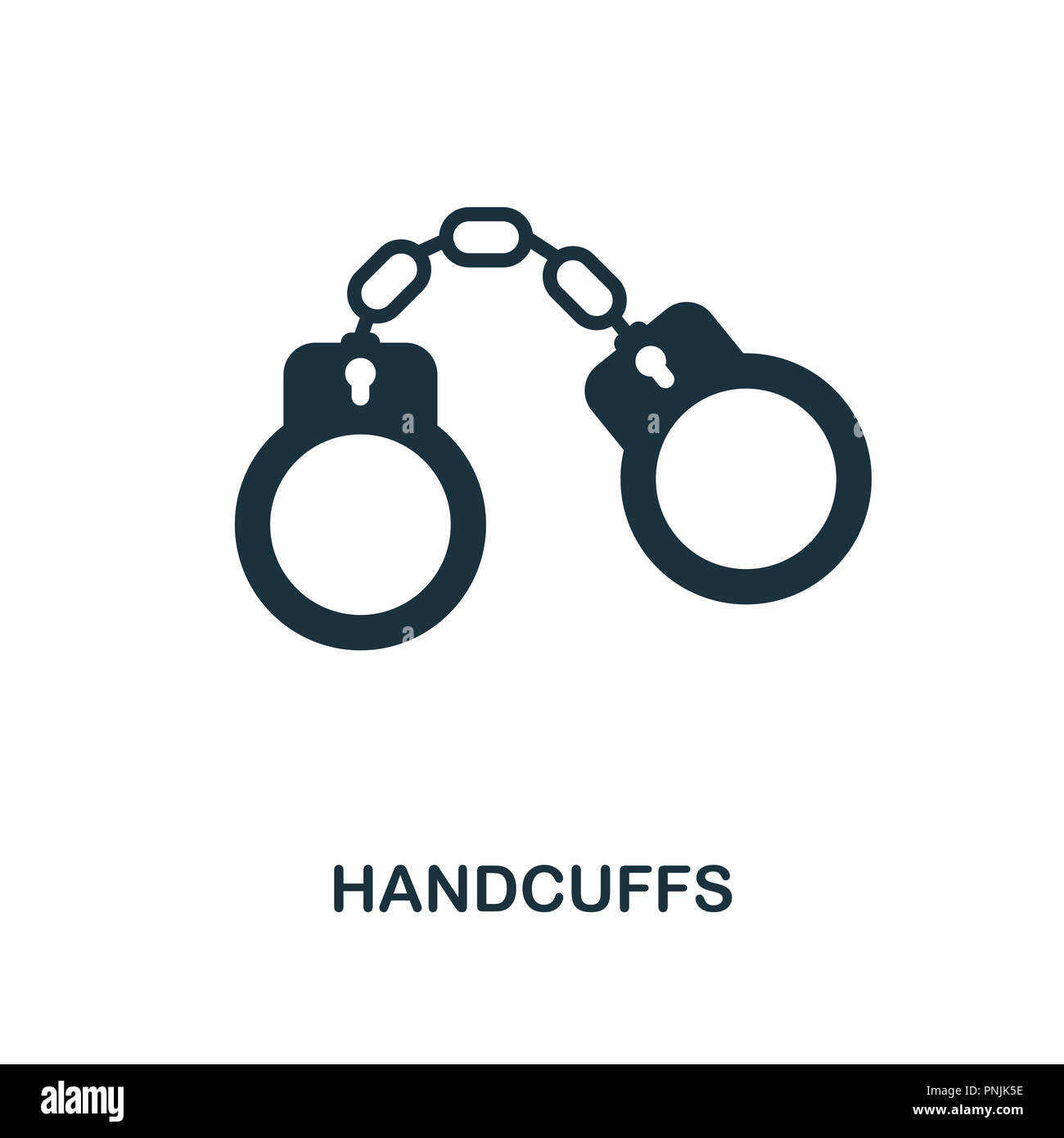 Handcuffs icon. Monochrome style design. UI. Pixel perfect simple