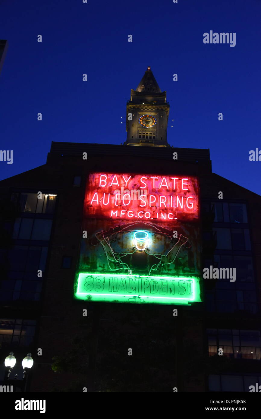 Antique Neon signs along those Kennedy Greenway in downtown Boston