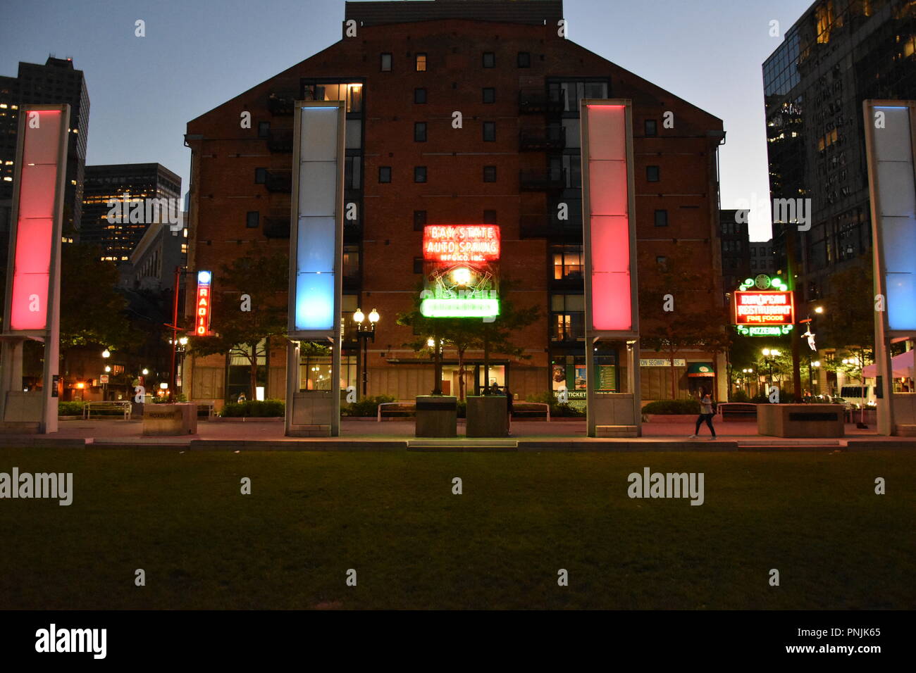 Antique Neon signs along those Kennedy Greenway in downtown Boston