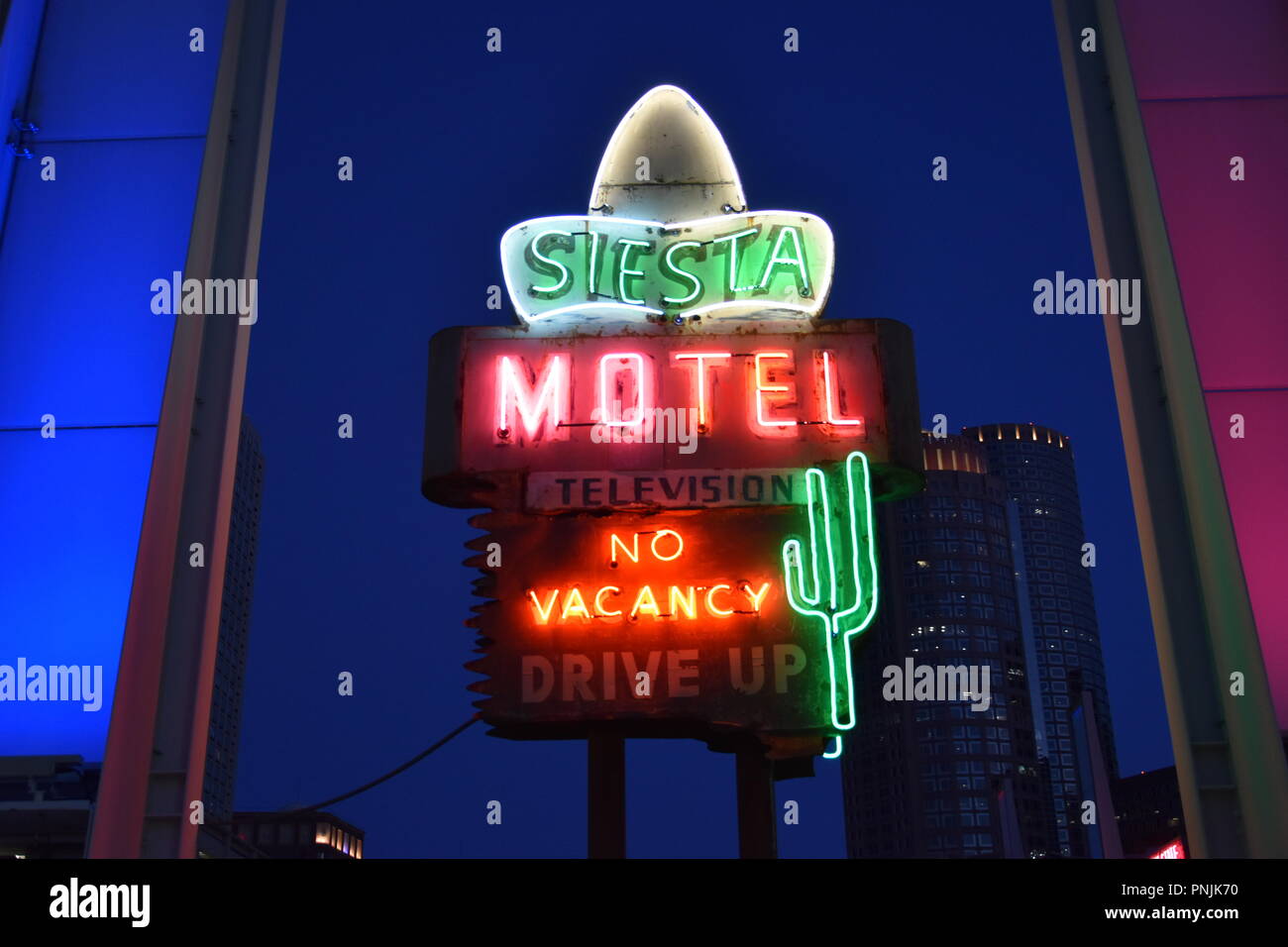 Antique Neon signs along those Kennedy Greenway in downtown Boston
