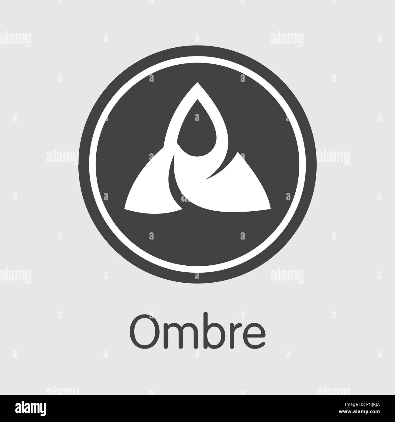 Ombre Crypto Currency. Vector OMB Pictogram. Stock Vector