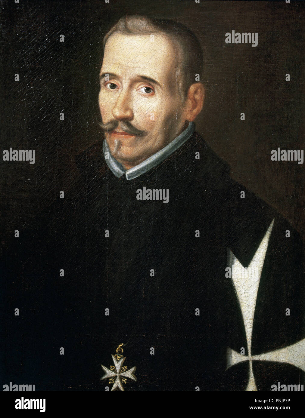 VEGA Y CARPIO, Félix Lope de (1562-1635). Escritor español. Oleo de Eugenio Caxes. Museo Lázaro Galdiano. Madrid. España. Stock Photo