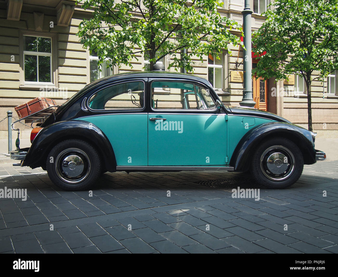 VILNIUS, LITHUANIA-JUNE 10, 2017: Volkswagen 1300 Beetle at the city streets. Stock Photo