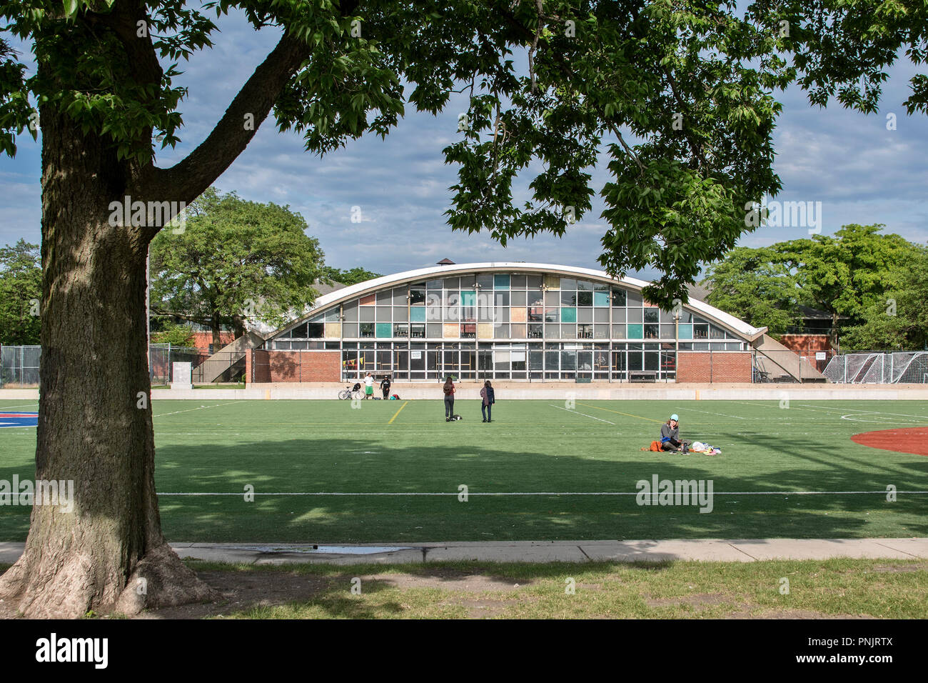 Harrison Park, sports field and natatorium in the Pilsen neighborhood