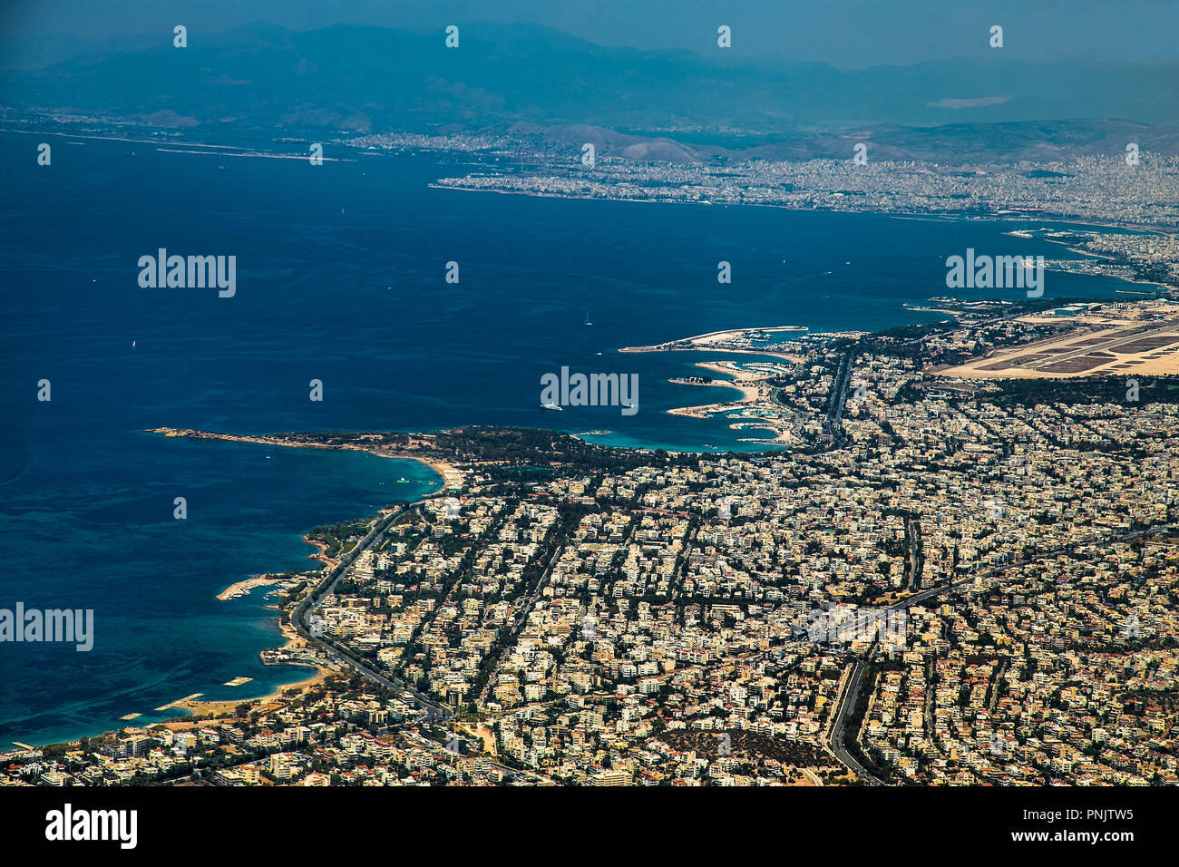 Glyfada  Landscape from the air , near Athens, Greece. Stock Photo