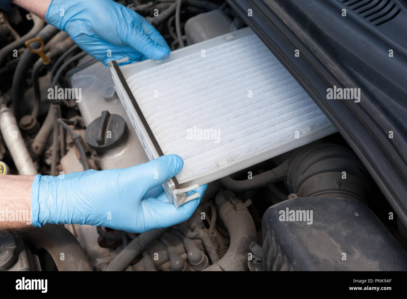 New Car Cabin Air Filter Auto Mechanic Holding Clean Pollen