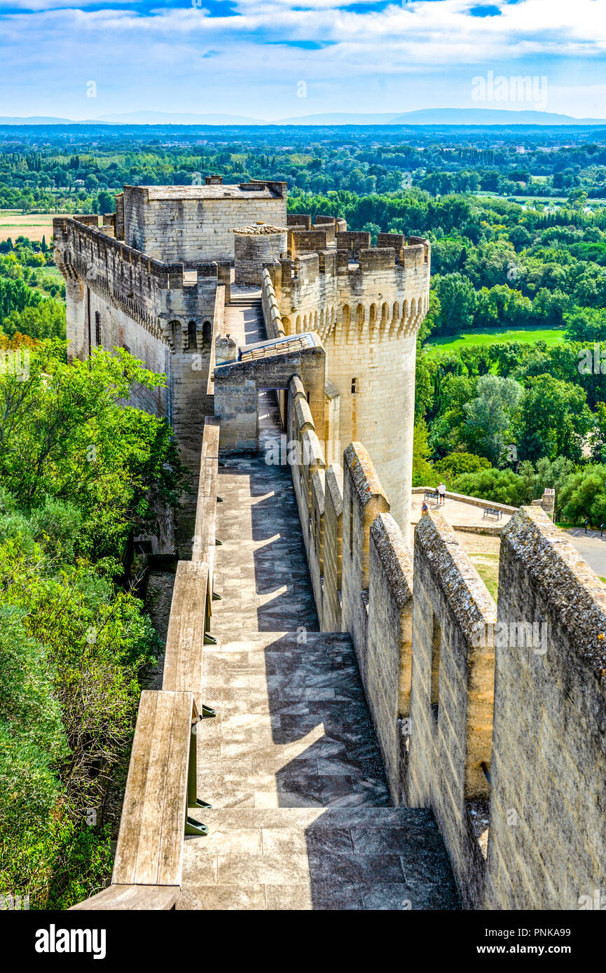 France. Gard (30). Villeneuve-Les-Avignon. The ramparts of Fort St ...