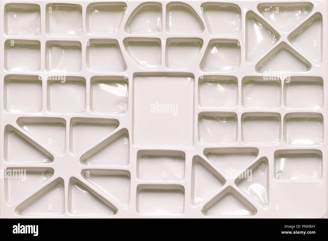 Empty Compartment White Plastic Tray Stock Photo