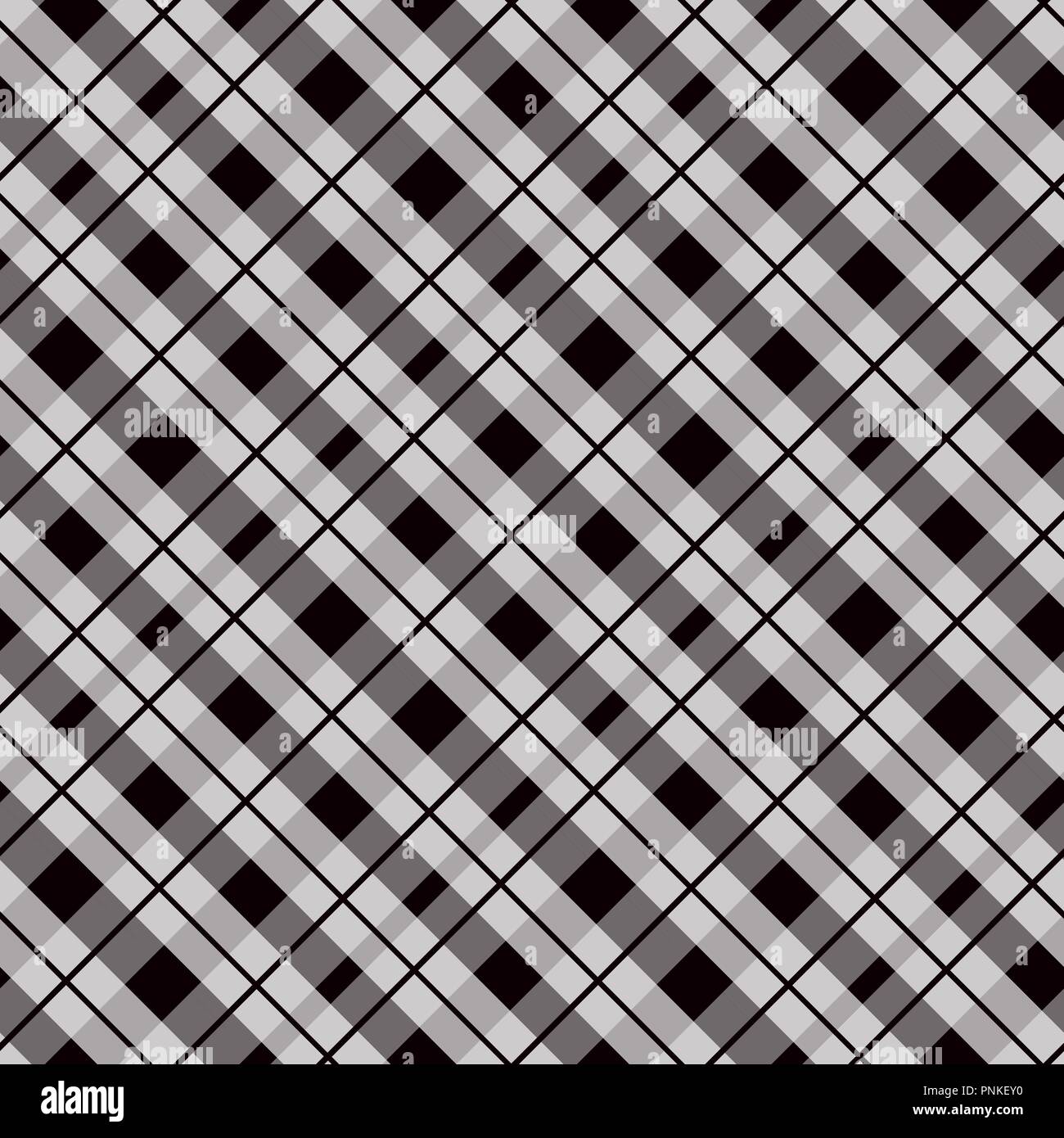 Black and white fabric texture check tartan seamless pattern. Vector ...