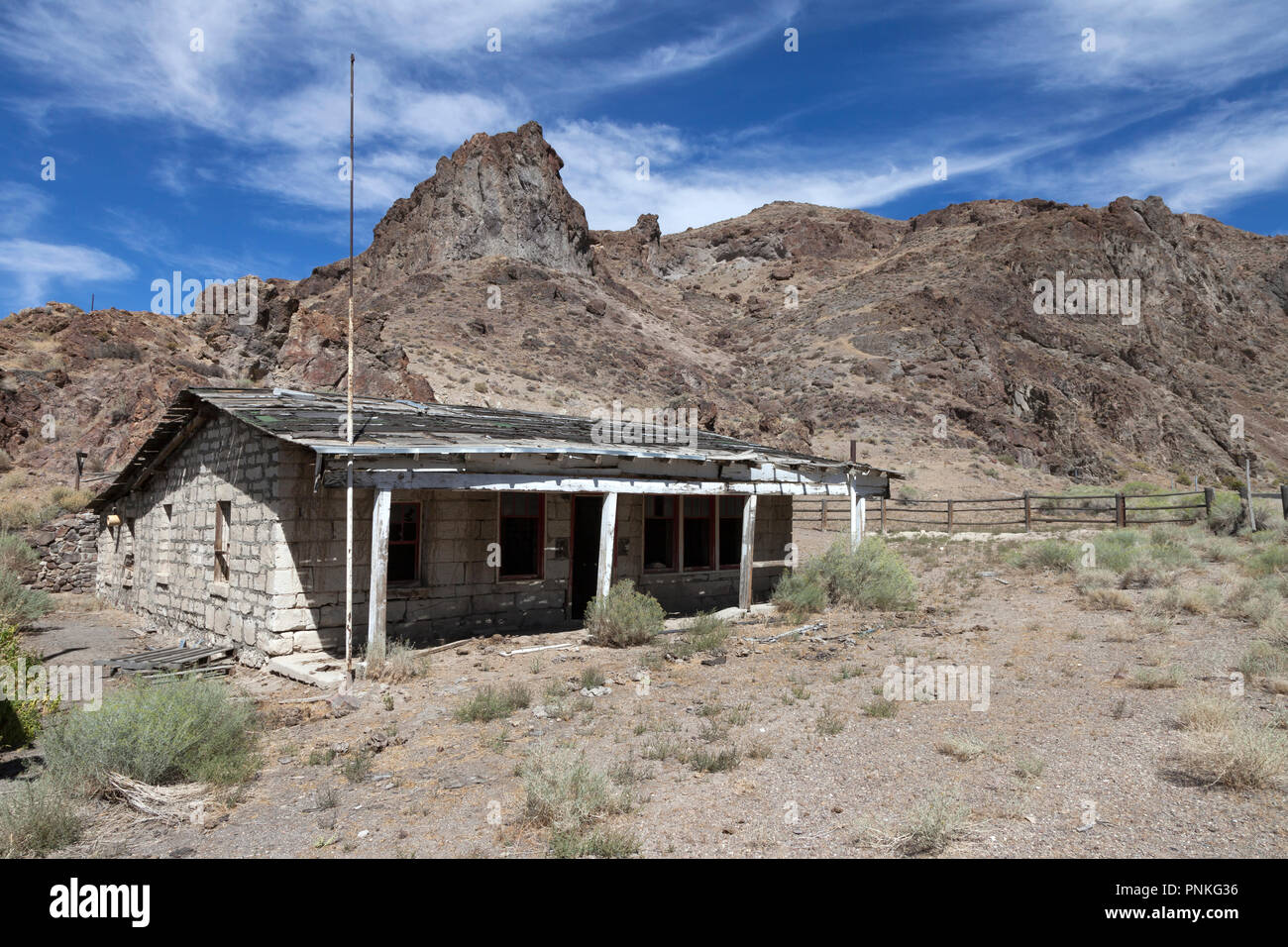 The Original Pony Express Stop at Eastgate Station was once a place for motorists to stop for gas at Eastgate, Nevada. Eastgate Station was once known Stock Photo