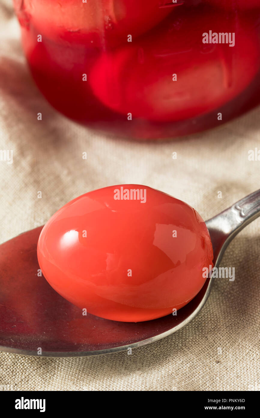 Preserved Pink Pickled Eggs in a Jar Stock Photo Alamy