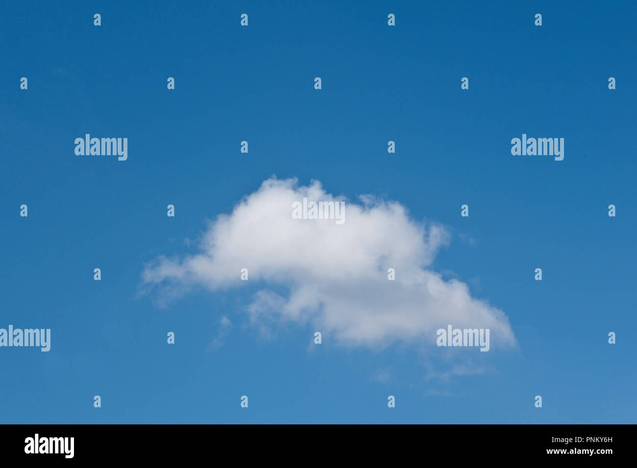 single cumulus white cloud on a blue sky Stock Photo