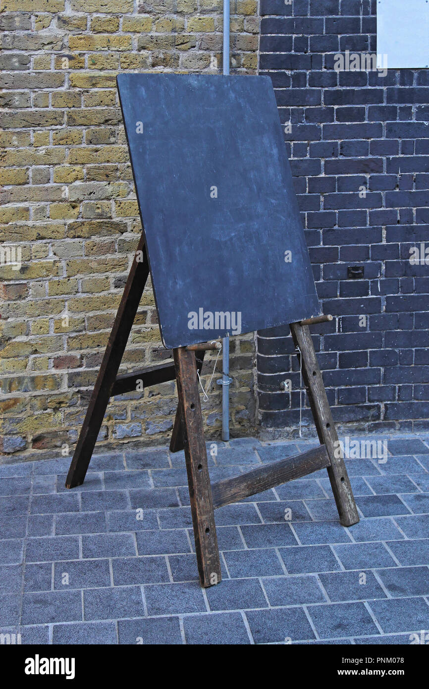 Old style blackboard at easel tripod Stock Photo Alamy