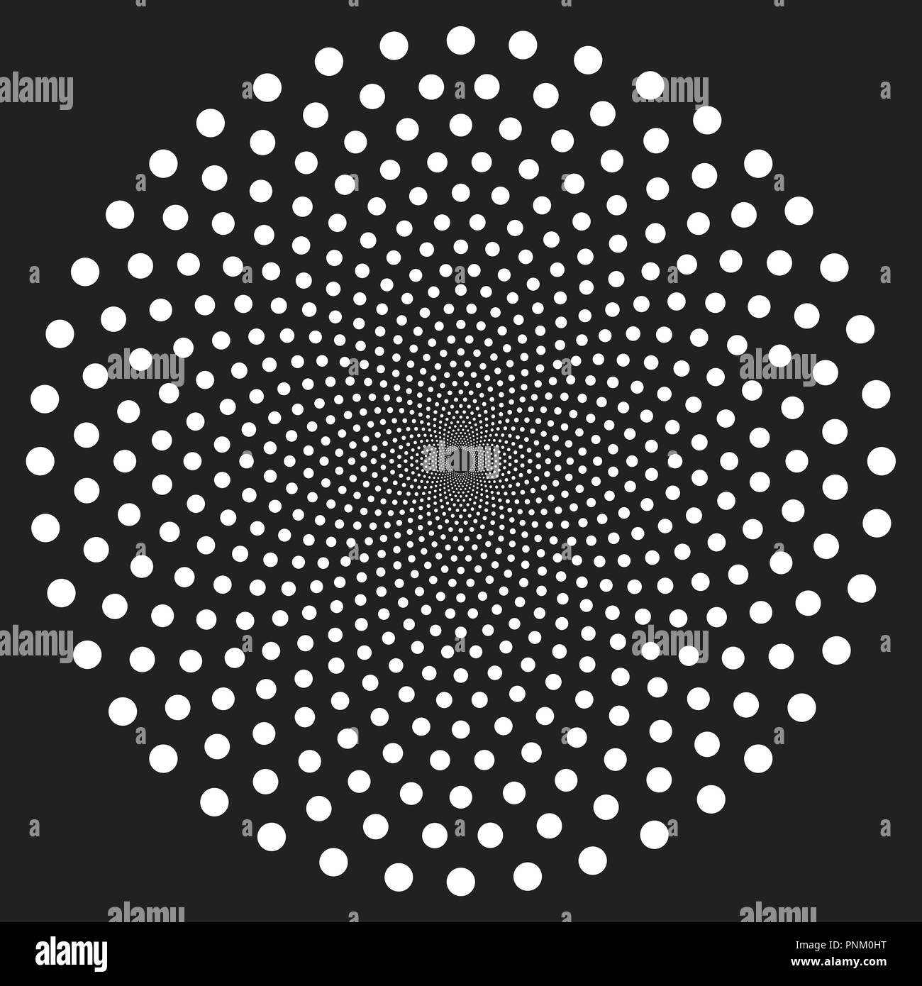 Black and White Abstract Psychedelic Art Background. Vector ...