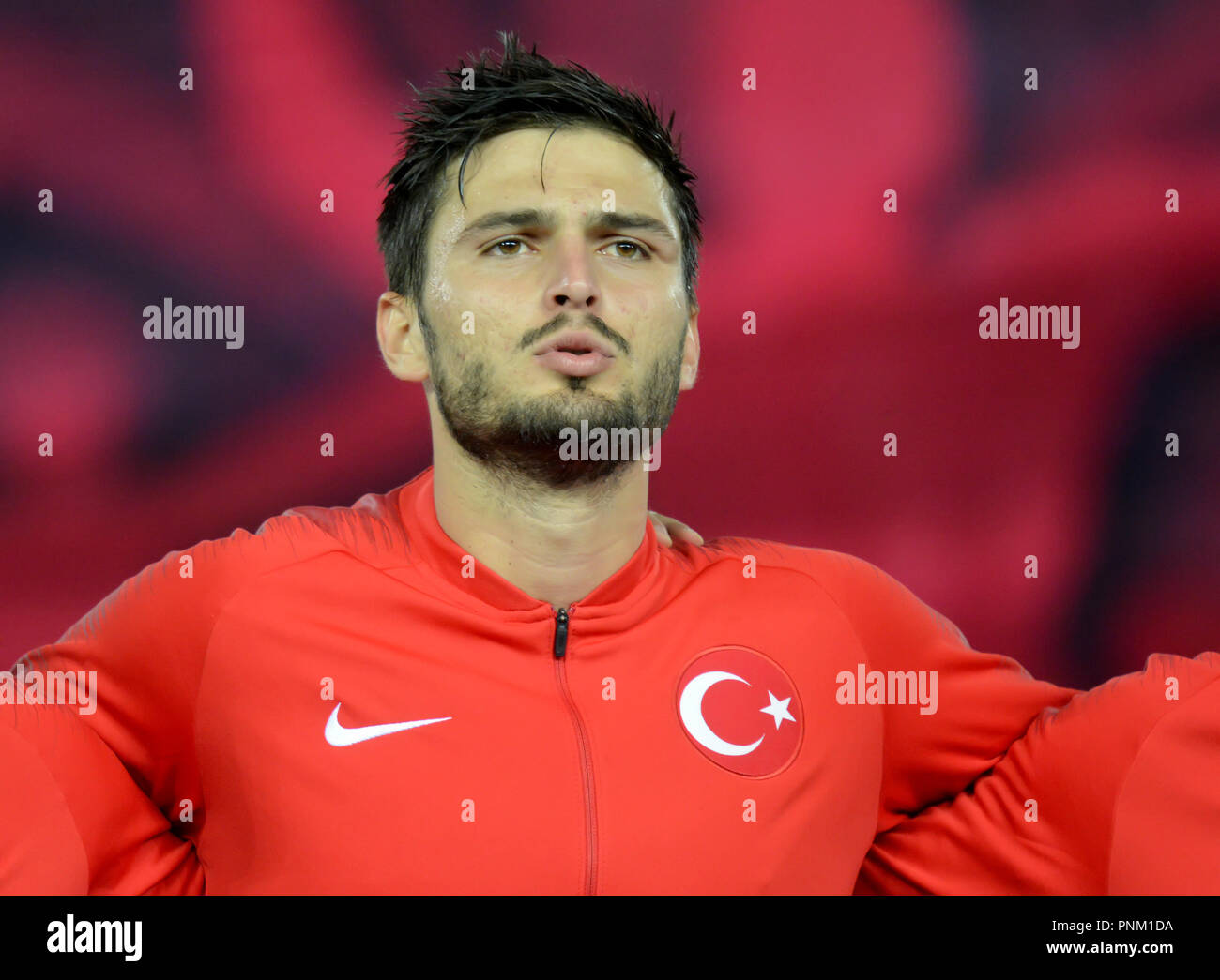 Trabzon, Turkey - September 7, 2018. Turkish midfielder Okay Yokuslu before UEFA Nations League match Turkey vs Russia in Trabzon. Stock Photo