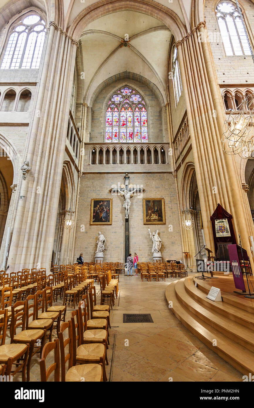 DIJON FRANCE AUGUST 10 2017 Interior Of Cathedral Of Saint Benigne DIJON FRANCE AUGUST 10 2017 Interior Of Cathedral Of Saint Benigne