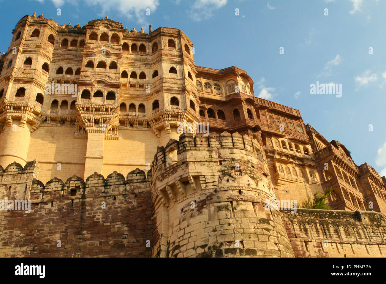 Mehrangarh or Mehran Fort (15th Century), located in Jodhpur, Rajasthan, is one of the largest forts in India Stock Photo