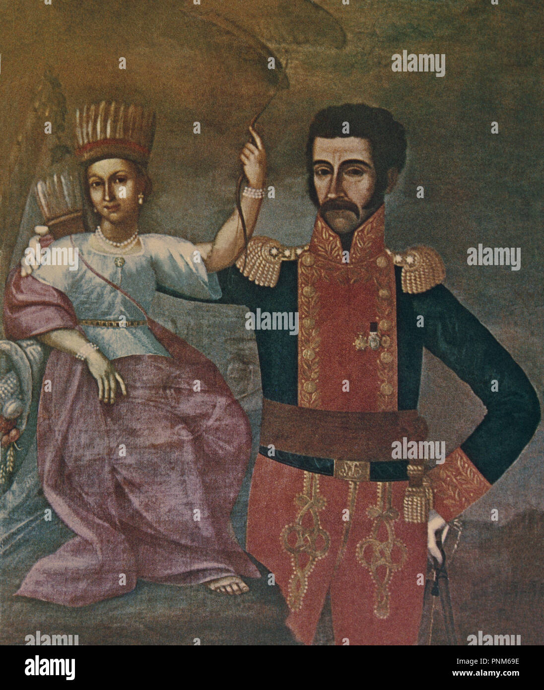 Portrait of Simon Bolivar (17831830), general and politician from