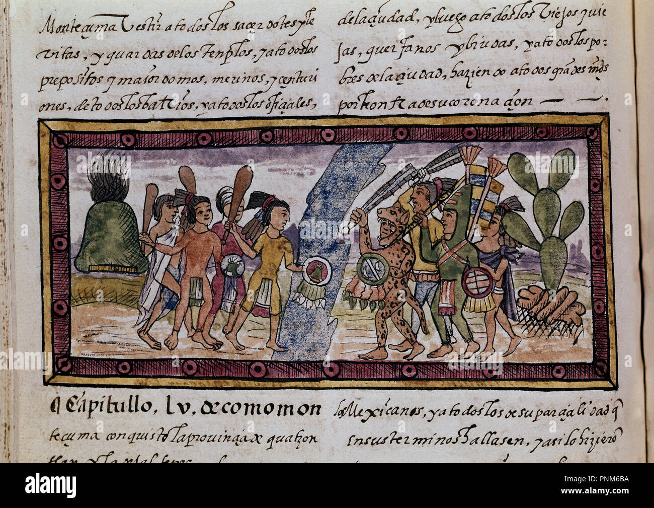 Historia de las Indias de Nueva España e islas de la tierra firme f. 14v  Stock Photo - Alamy