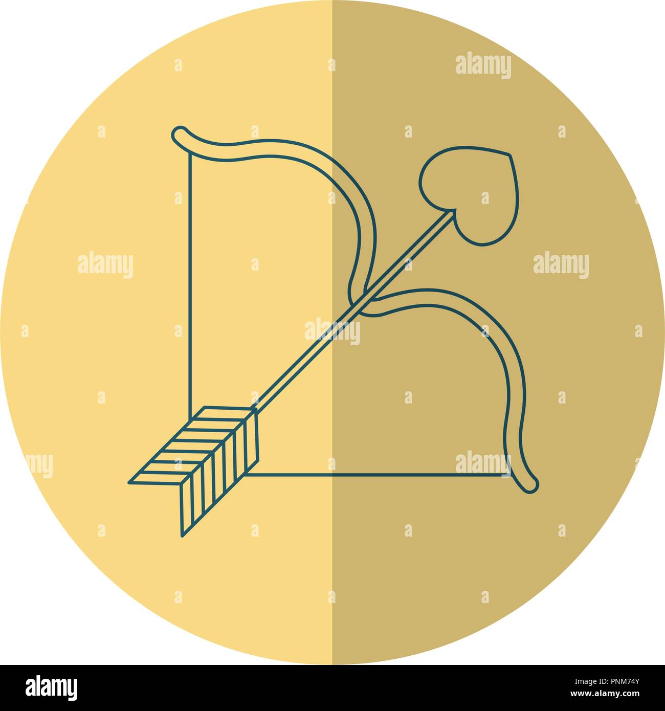 cupid bow arrow love symbol vector illustration Stock Vector