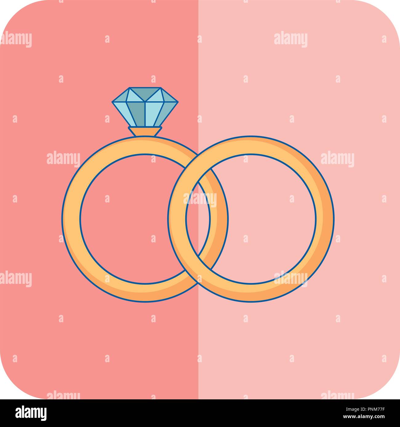 wedding rings love jewelry symbol vector illustration Stock Vector ...
