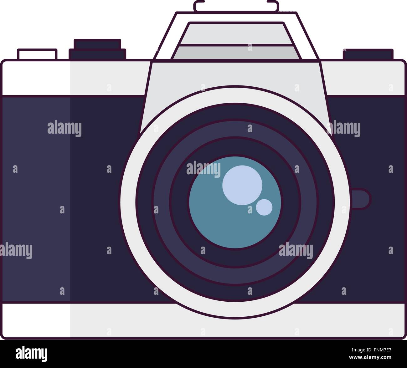photographic camera icon over white background, vector illustration ...