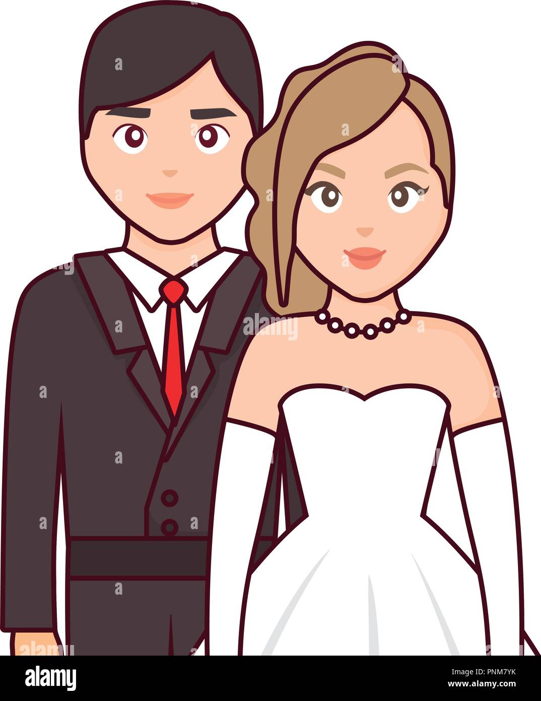 wedding couple icon over white background, vector illustration Stock ...