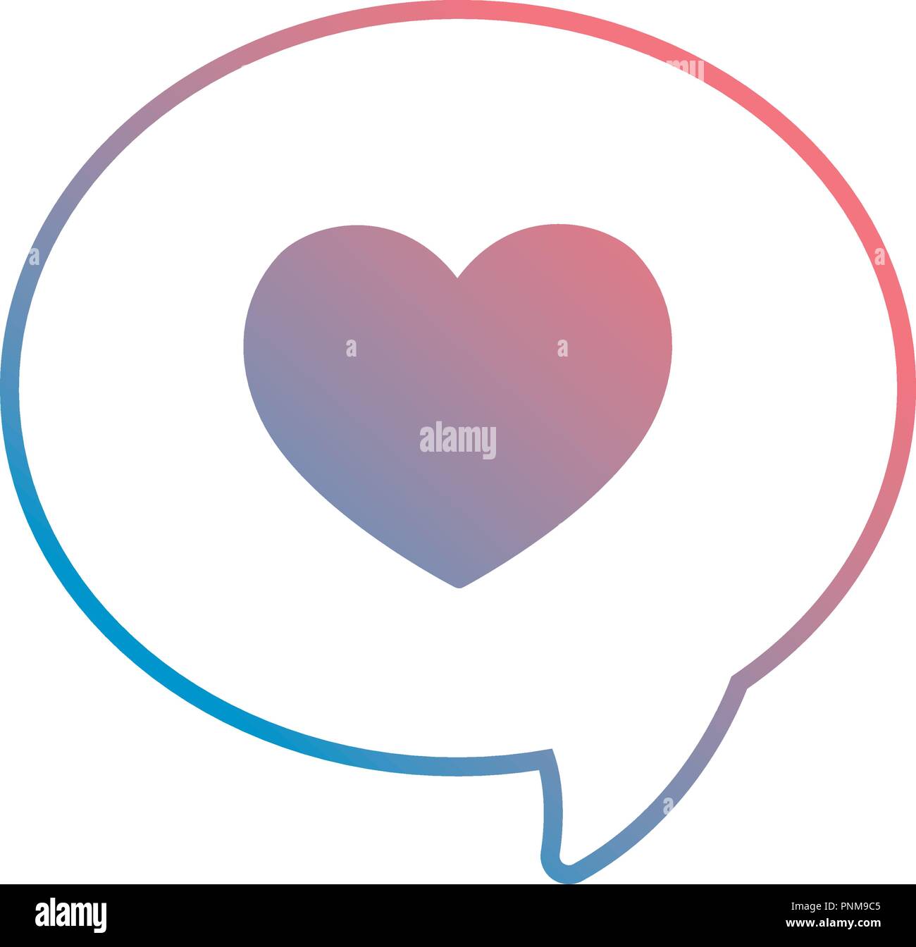 speech bubble with heart icon over white background, vector ...