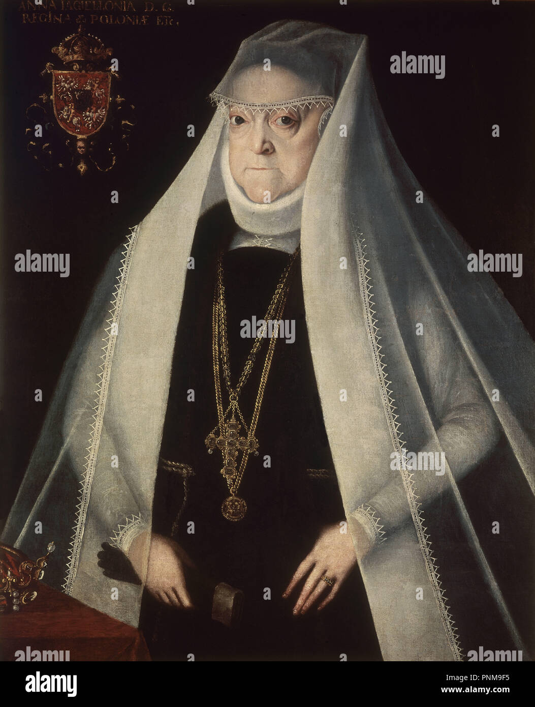 RETRATO DE ANA JAGIELLON (1523-1596) REINA DE POLONIA - 1595. Author: Kober, Martin. Location: ROYAL PALACE. VARSOVIA. Stock Photo