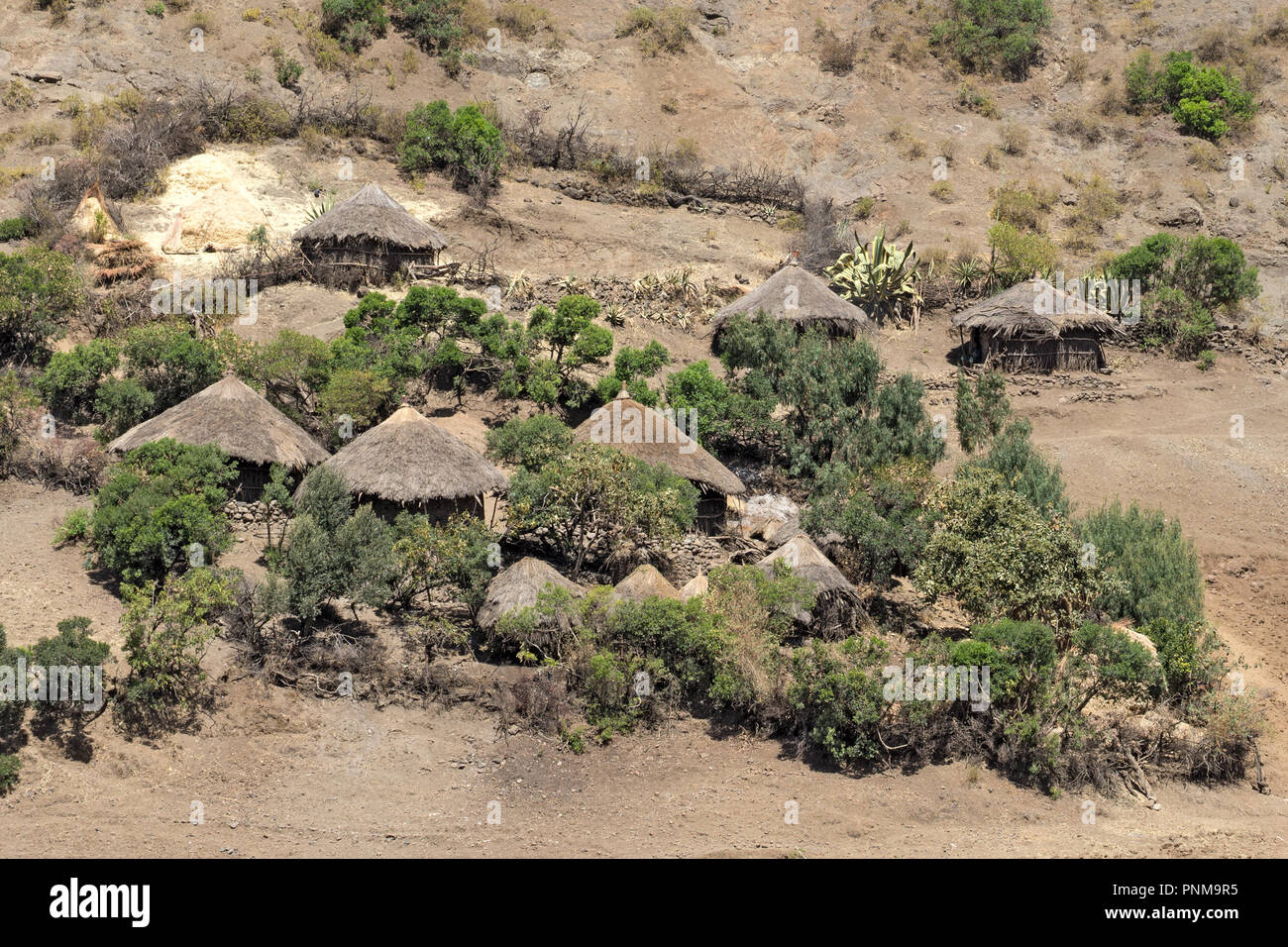 Amharic village near Lalibela, Ethiopia Stock Photo